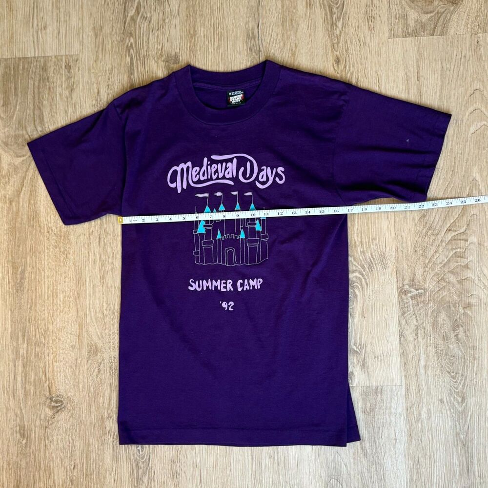 Vintage Screen Stars Best Medieval Days Summer Camp 1992 Purple Tee Vintage USA - Picture 4 of 6